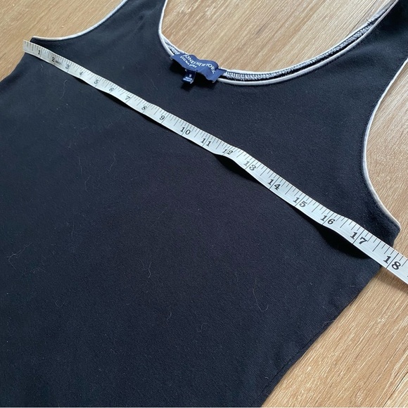 Jones New York 100% Cotton Scoop Neck Tank White Trim Size Medium - Picture 6 of 6